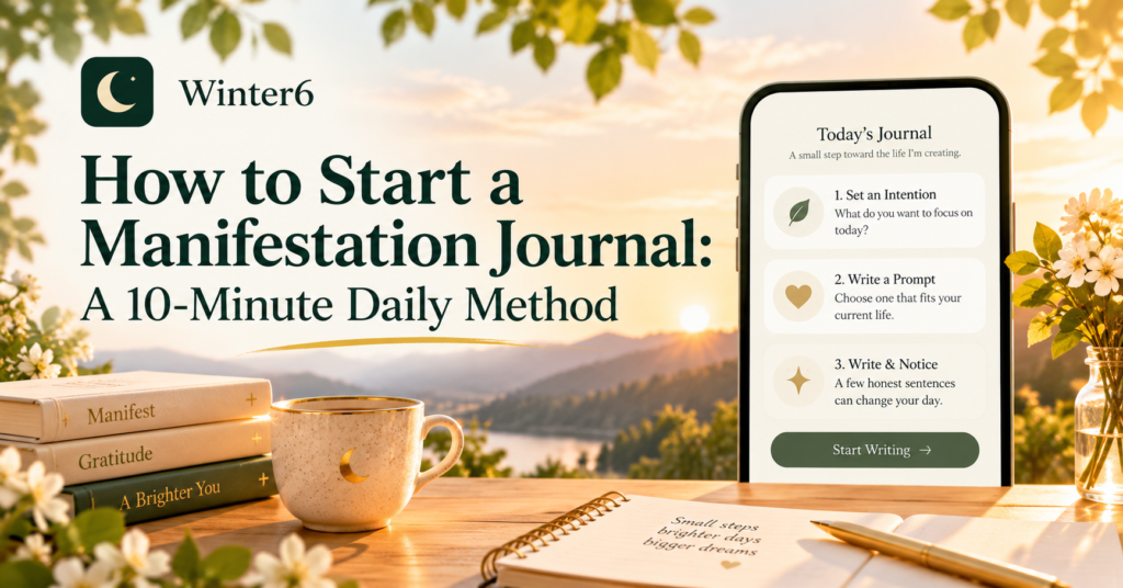 How to start a manifestation journal with a 10-minute daily page: wish, identity, affirmation and notes