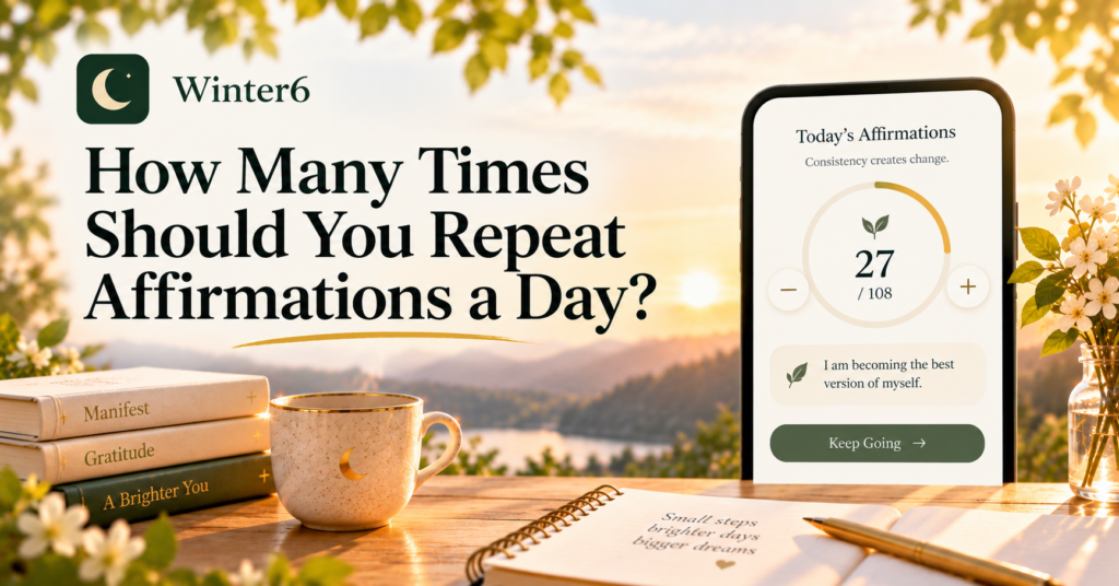 How many times to repeat affirmations a day, with a daily affirmation counter and journal