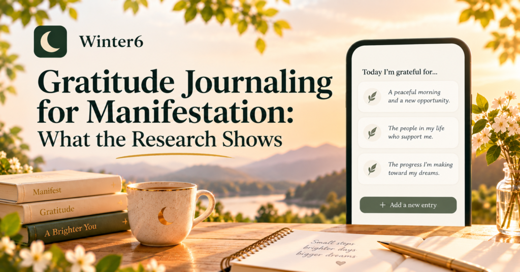 Gratitude journal for manifestation, writing three good things each night in an open journal